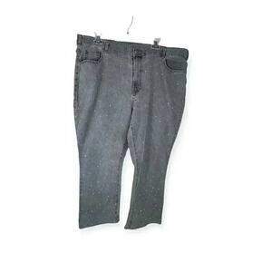DG2 Diane Gilman gray Jean denim pants with studs